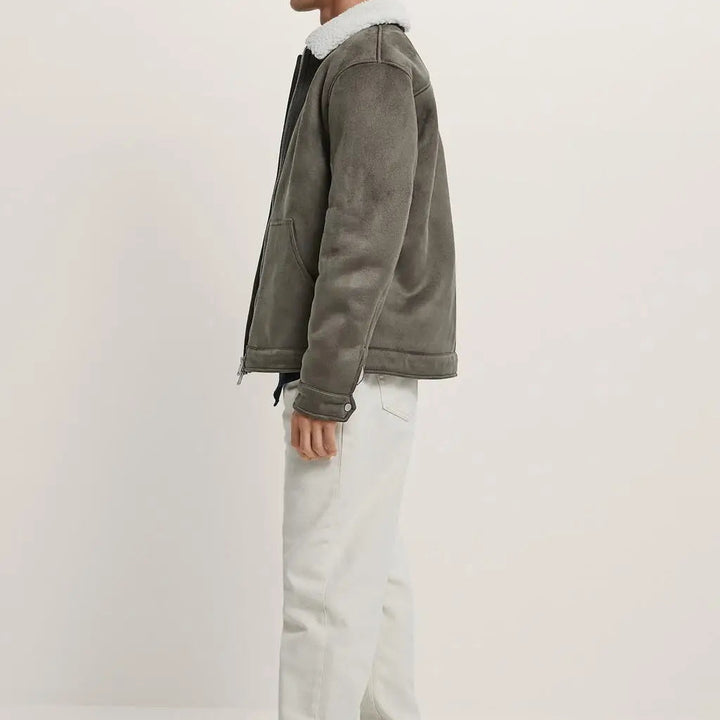 Shearling Collar Aviator Jacket - Heston Manor