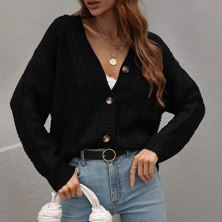 Women’s Cable Knit Button Cardigan - Heston Manor