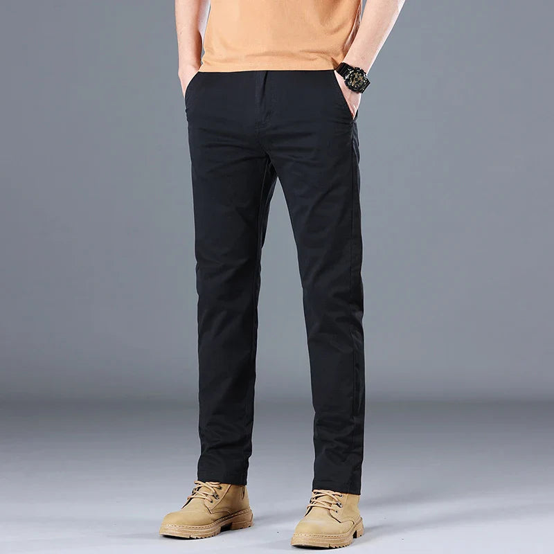 Men’s Slim Fit Cotton Casual Pants - Heston Manor