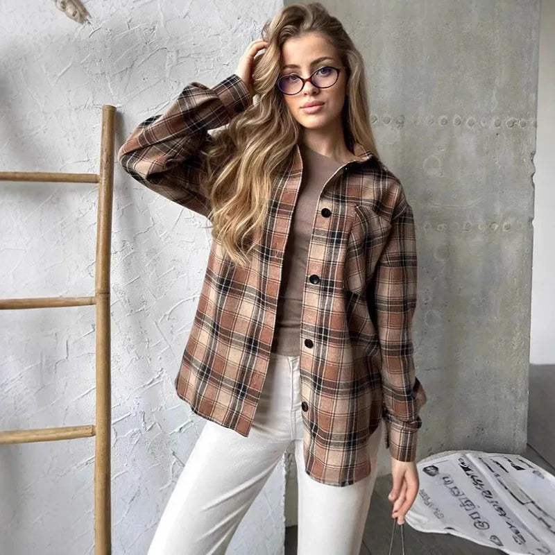Women’s Plaid Flannel Shirt - Heston Manor