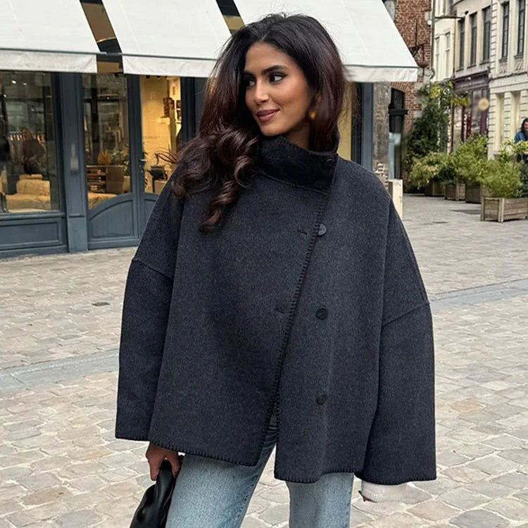 Women’s High-Neck Sculpted Jacket - Heston Manor