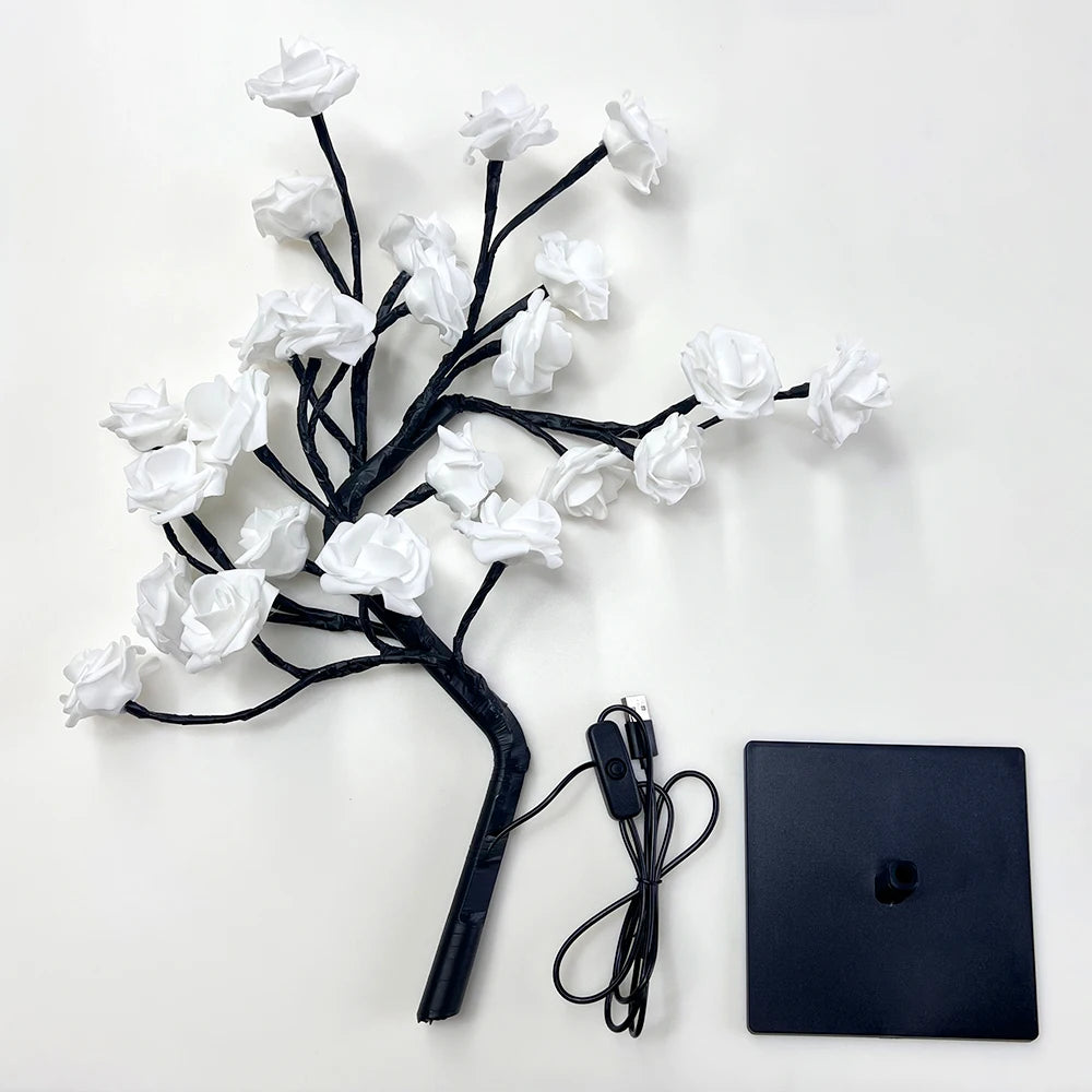 Light-Up Soft Glow Rose Tree Lamp - Heston Manor
