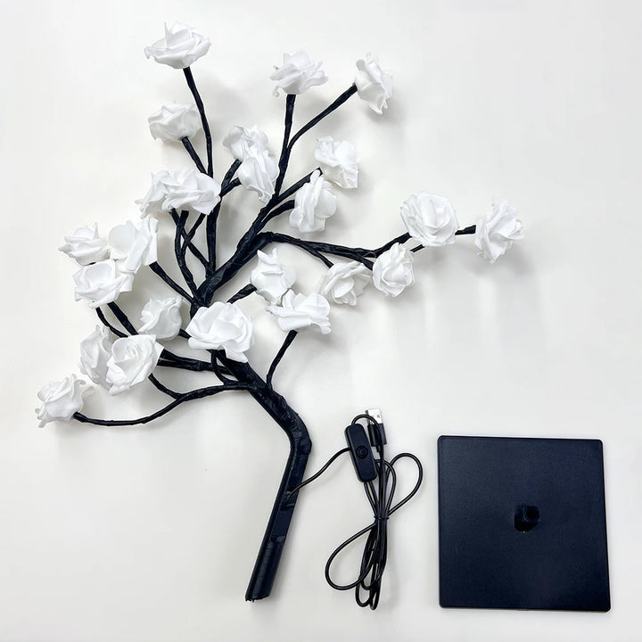 Light-Up Soft Glow Rose Tree Lamp - Heston Manor