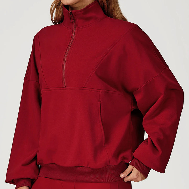 Women’s Half-Zip Long Sleeve Athletic Top - Heston Manor