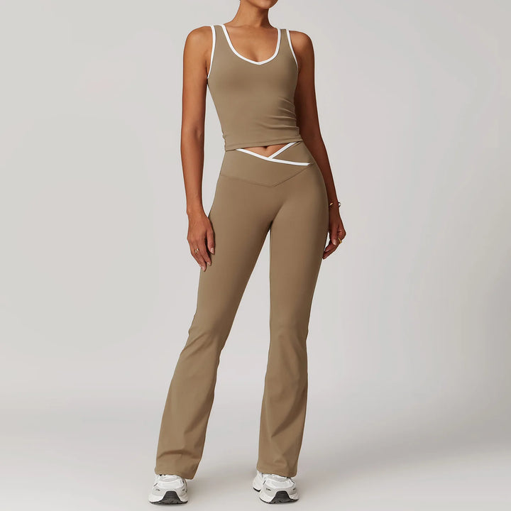 Women’s High Waist Leggings and Sports Bra Set - Heston Manor
