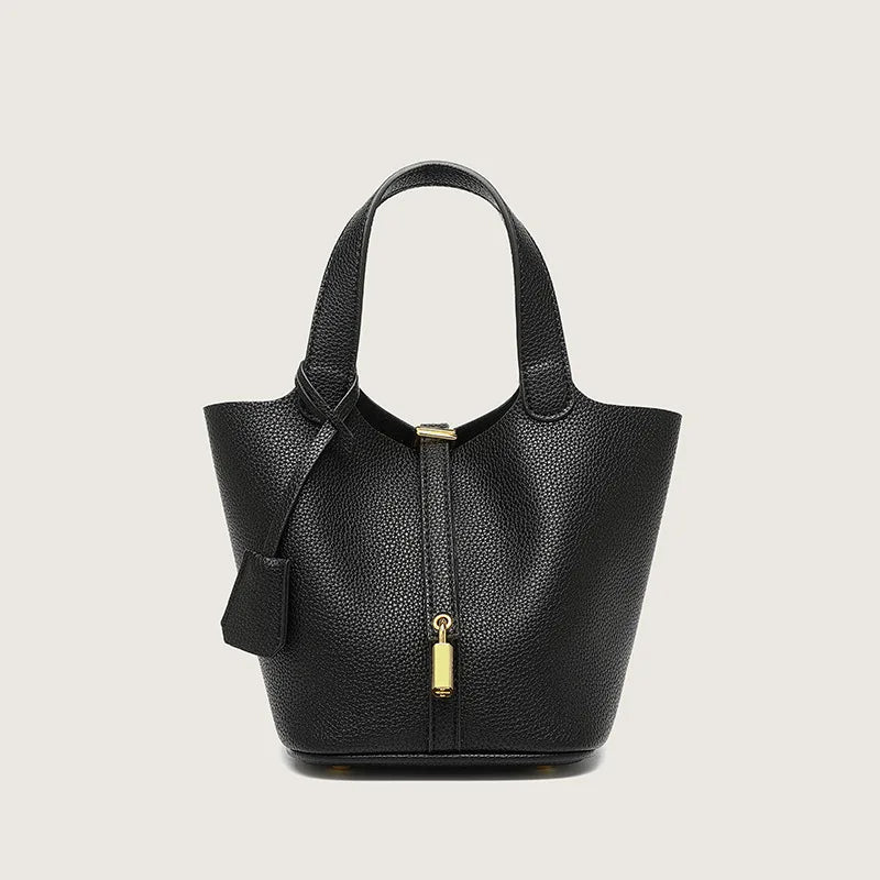 Taupe Faux Leather Handbag - Heston Manor