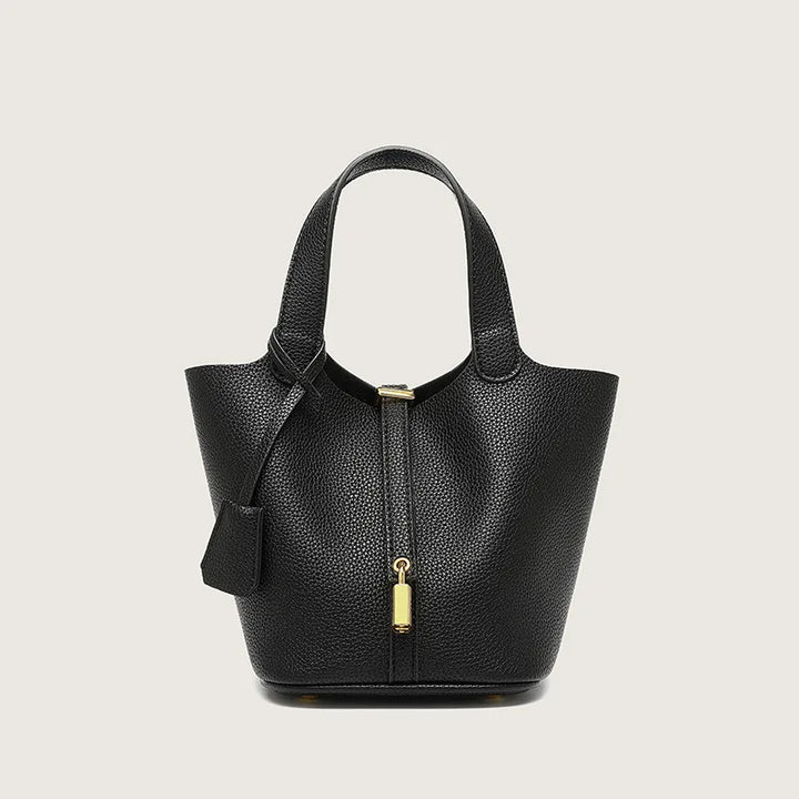 Taupe Faux Leather Handbag - Heston Manor