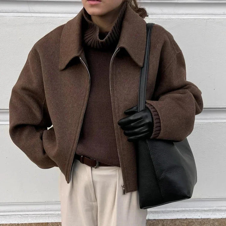 Women’s Minimalist Zip-Up Coat - Heston Manor