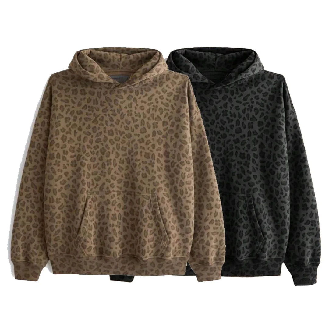 Women's Leopard Print Hooded Sweatshirt - Heston Manor