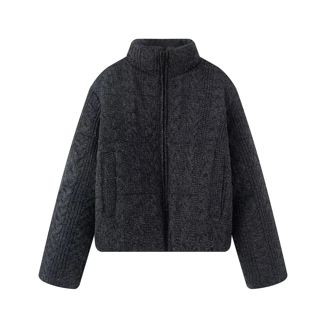 Women’s Textured Knit Zip Jacket - Heston Manor
