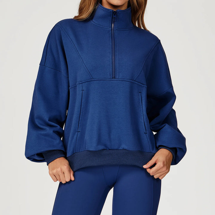 Women’s Half-Zip Long Sleeve Athletic Top - Heston Manor
