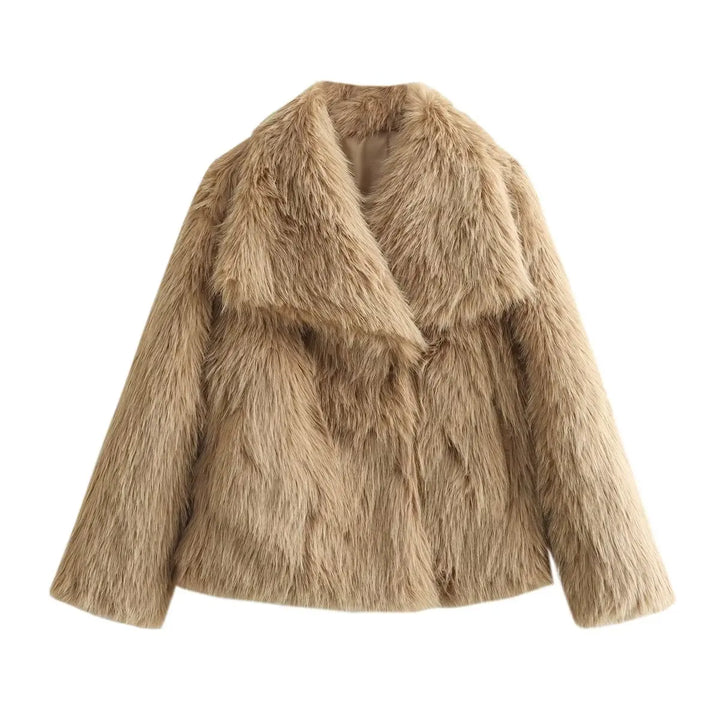 Women's Luxury Ivory Faux-Fur Coat - Heston Manor