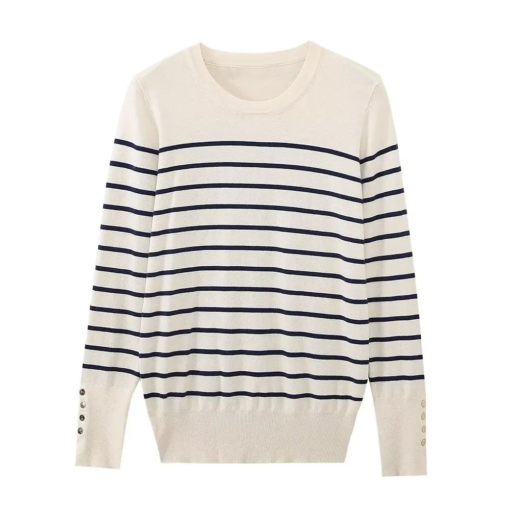 Women's Button-Cuff Knit Sweater - Heston Manor