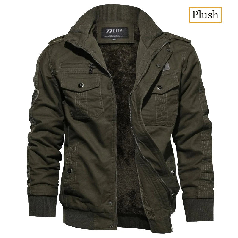Men’s Fleece-Lined Utility Bomber Jacket - Heston Manor