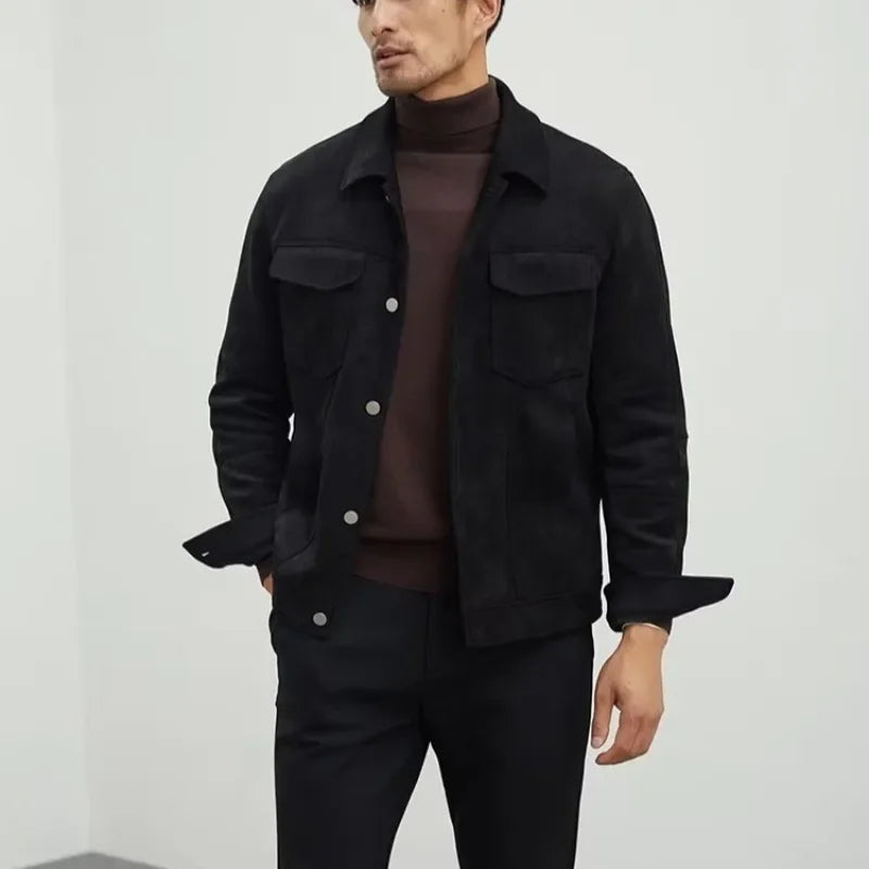 Men’s Soft-Texture Button Jacket - Heston Manor