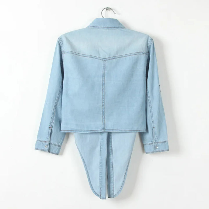 The Tie-Front Denim Shirt - Heston Manor
