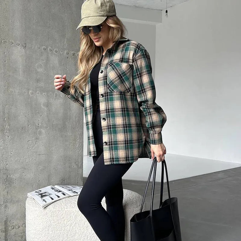 Women’s Plaid Flannel Shirt - Heston Manor