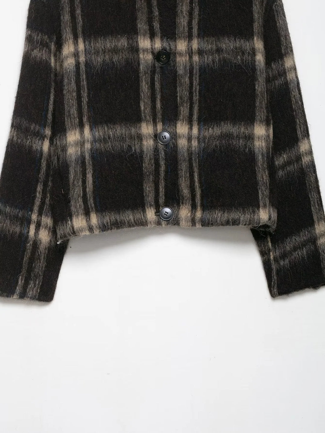 Women’s Plaid Cropped Wool Coat - Heston Manor