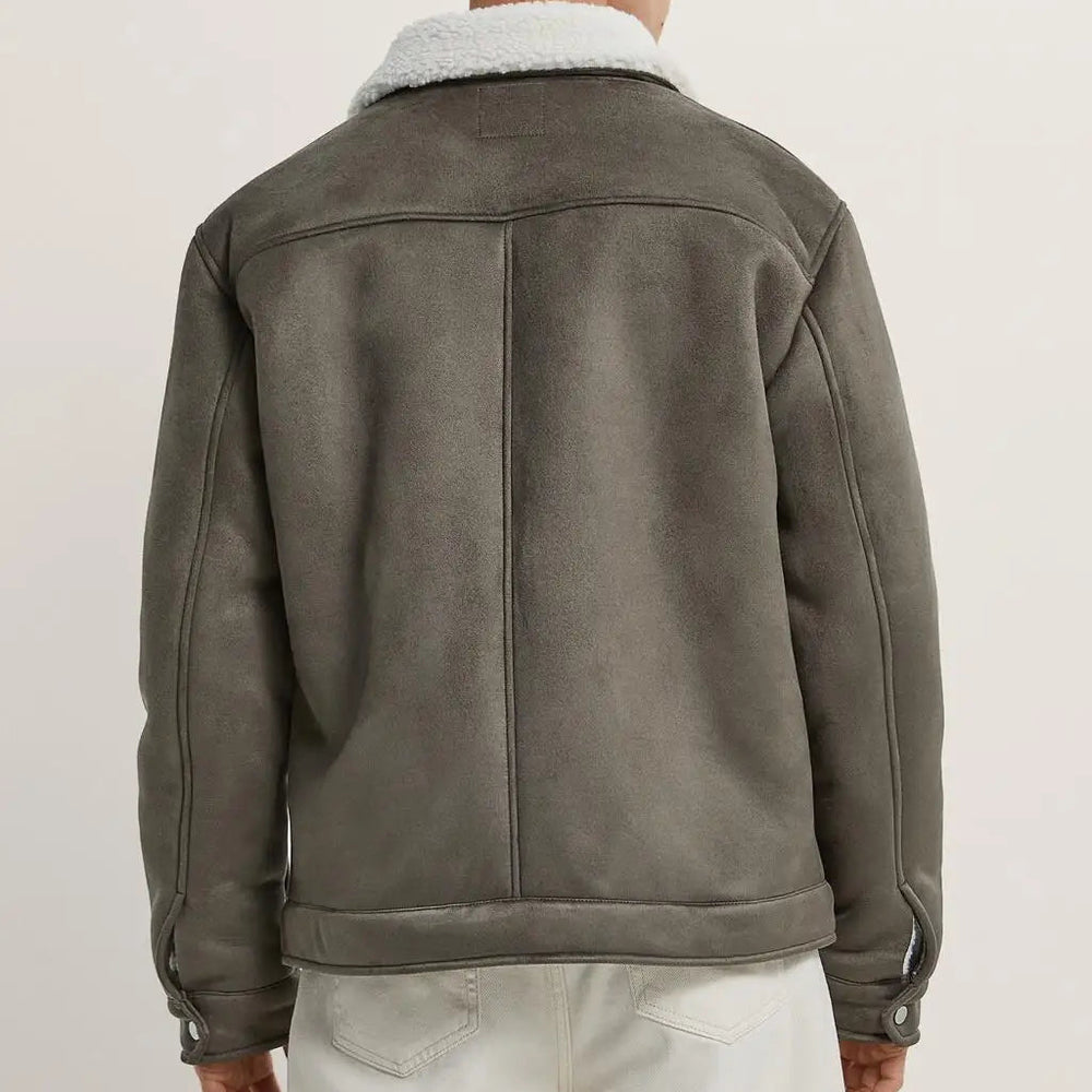 Shearling Collar Aviator Jacket - Heston Manor