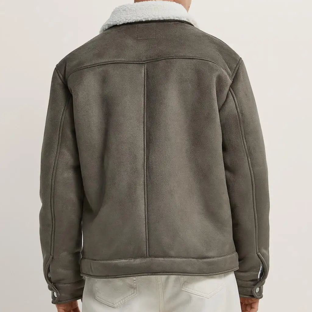 Shearling Collar Aviator Jacket - Heston Manor