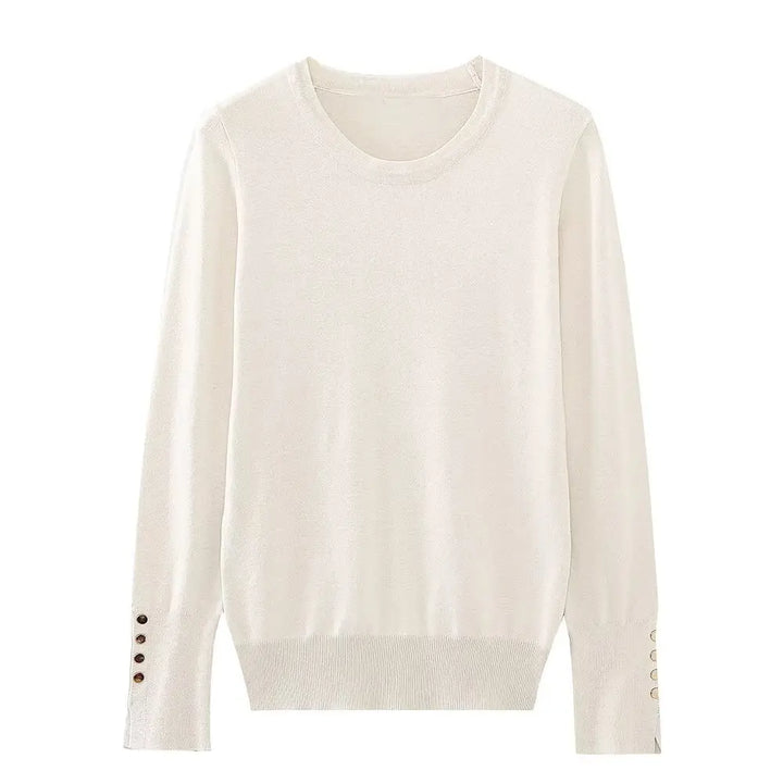 Women's Button-Cuff Knit Sweater - Heston Manor
