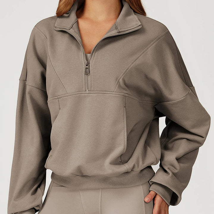 Women’s Half-Zip Long Sleeve Athletic Top - Heston Manor