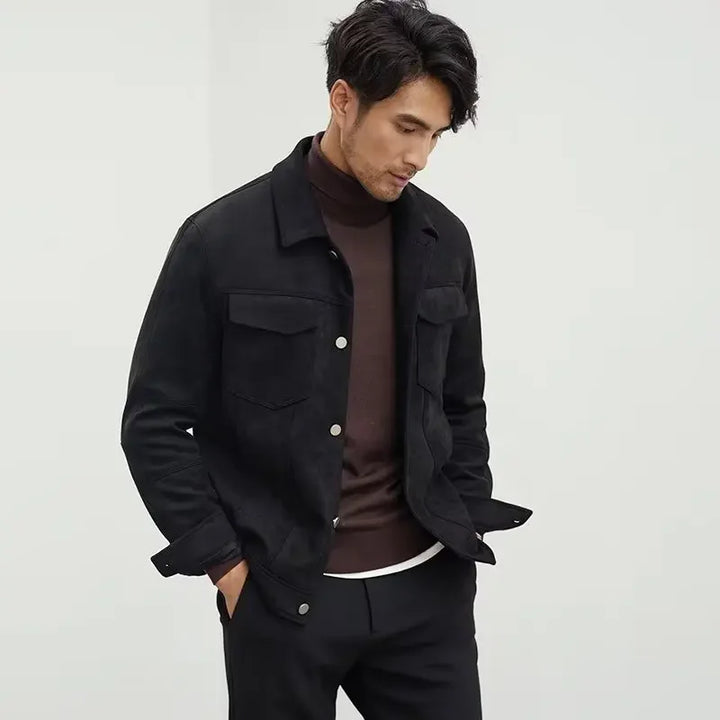 Men’s Soft-Texture Button Jacket - Heston Manor