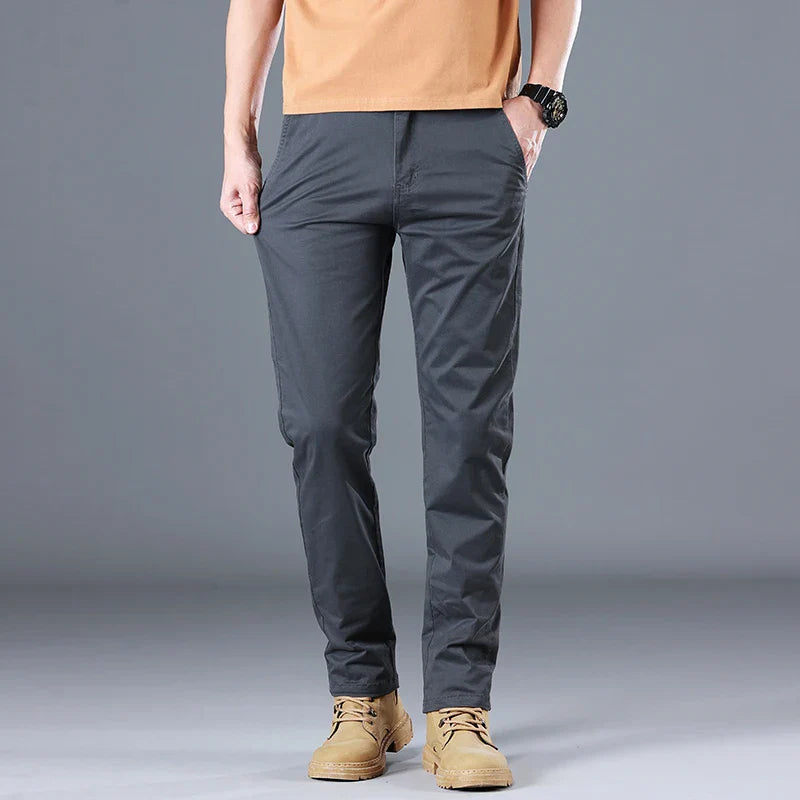 Men’s Slim Fit Cotton Casual Pants - Heston Manor