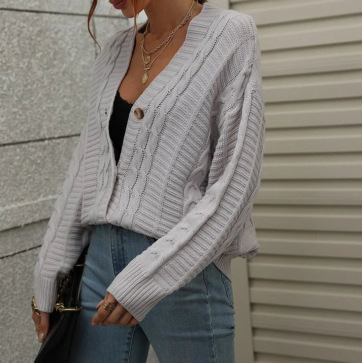 Women’s Cable Knit Button Cardigan - Heston Manor