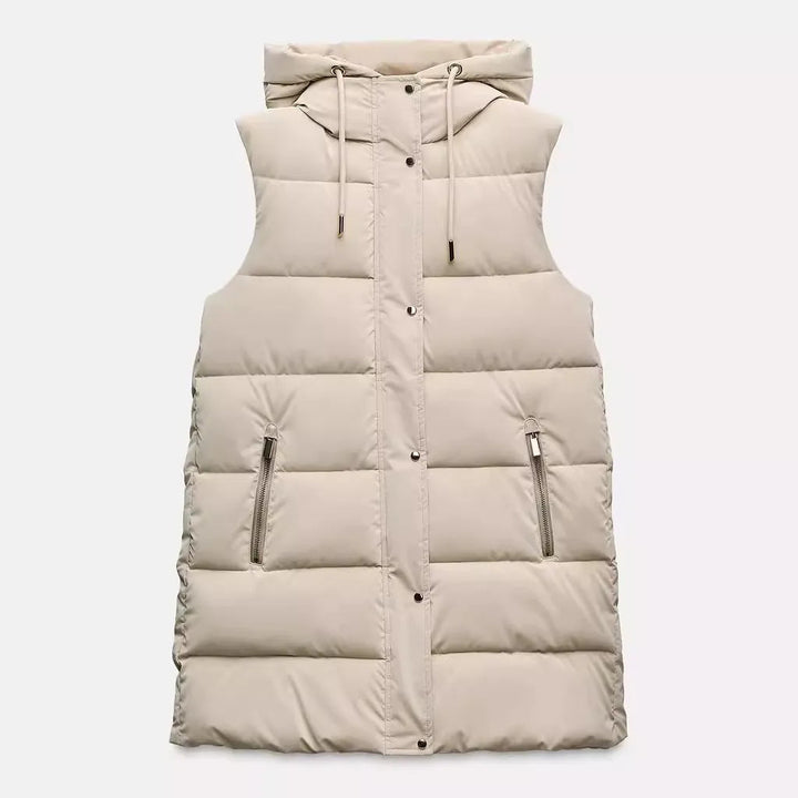 Women’s Long Quilted Hooded Vest - Heston Manor