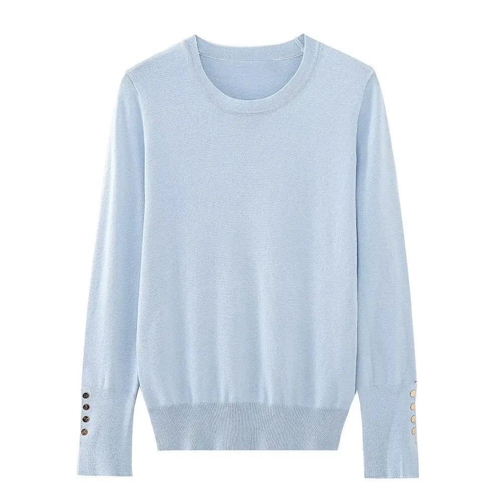 Women's Button-Cuff Knit Sweater - Heston Manor