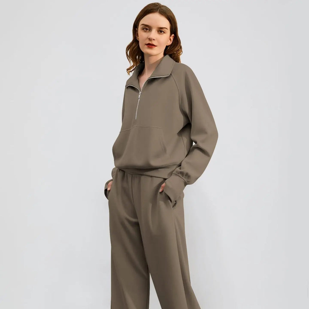 Women’s Half-Zip Lounge Set - Heston Manor