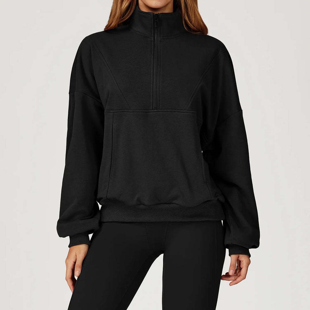 Women’s Half-Zip Long Sleeve Athletic Top - Heston Manor