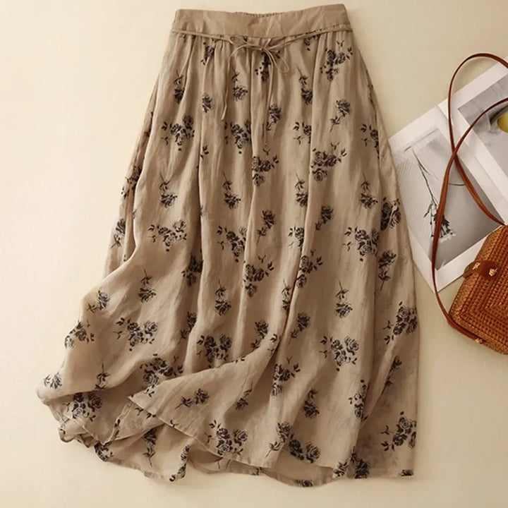 Women's Floral Pleated Maxi Skirt - Heston Manor