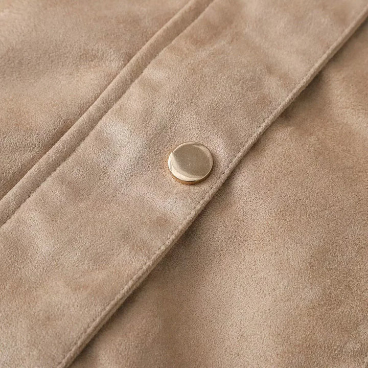 Women's Ultra-Soft Suede Button Jacket - Heston Manor