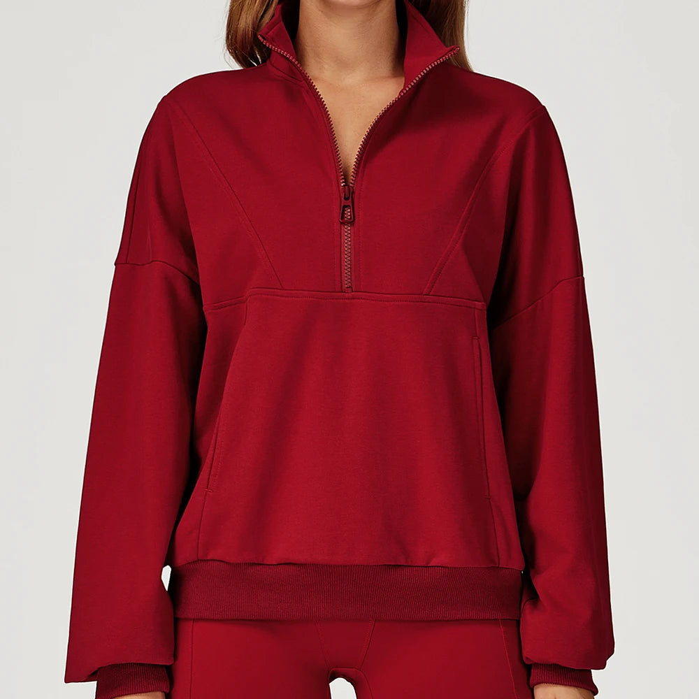 Women’s Half-Zip Long Sleeve Athletic Top - Heston Manor