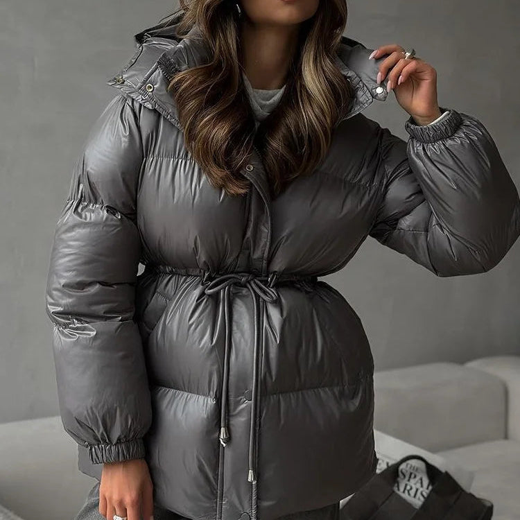 Women’s Belted Hooded Puffer Jacket - Heston Manor