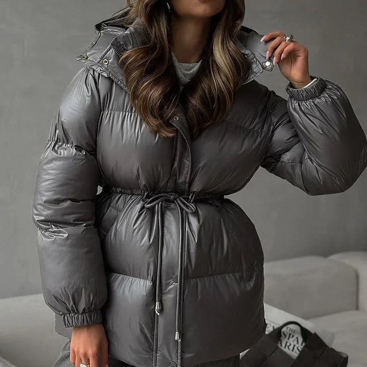 Women’s Belted Hooded Puffer Jacket - Heston Manor