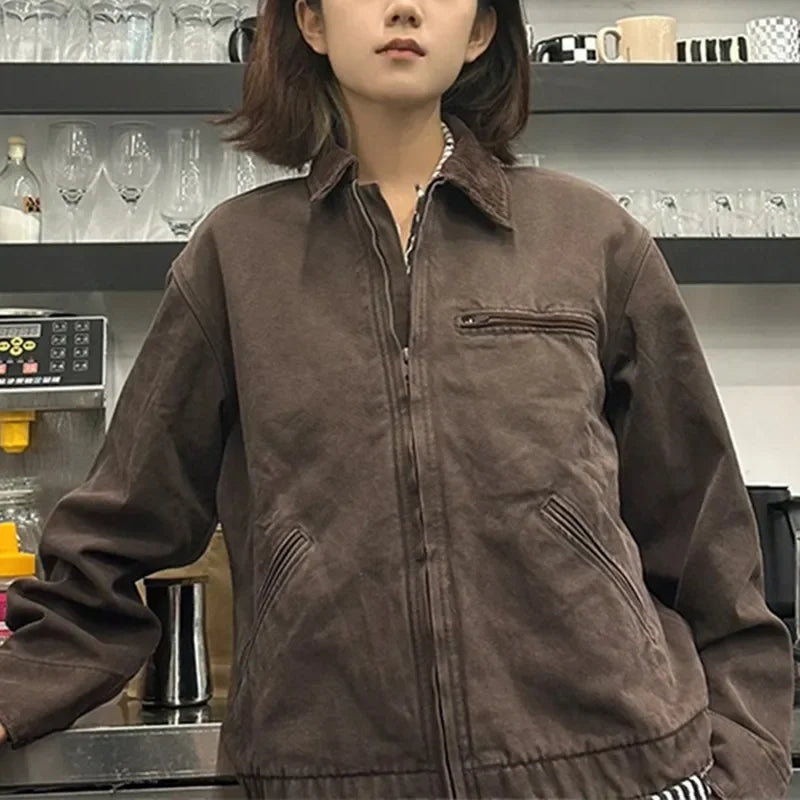 Women's Black Oversized Detroit Utility Jacket - Heston Manor