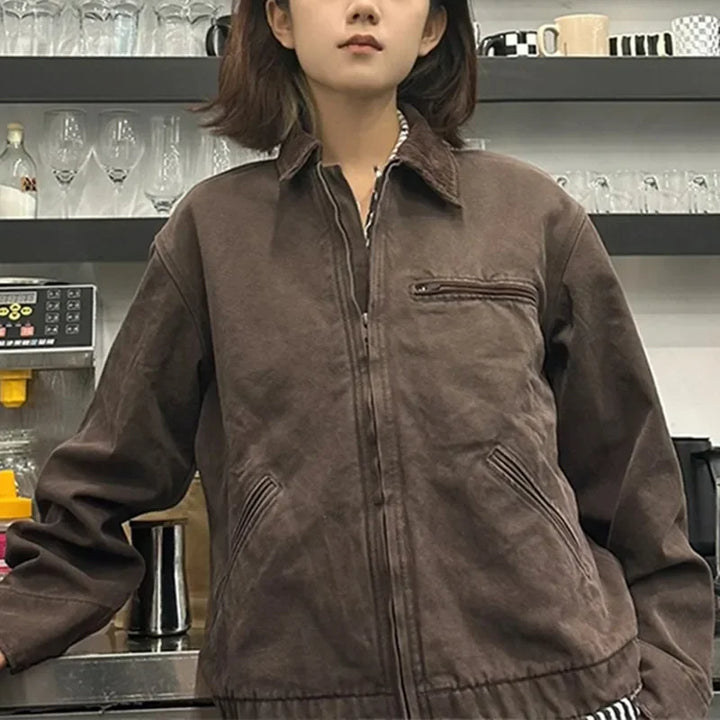 Women's Black Oversized Detroit Utility Jacket - Heston Manor