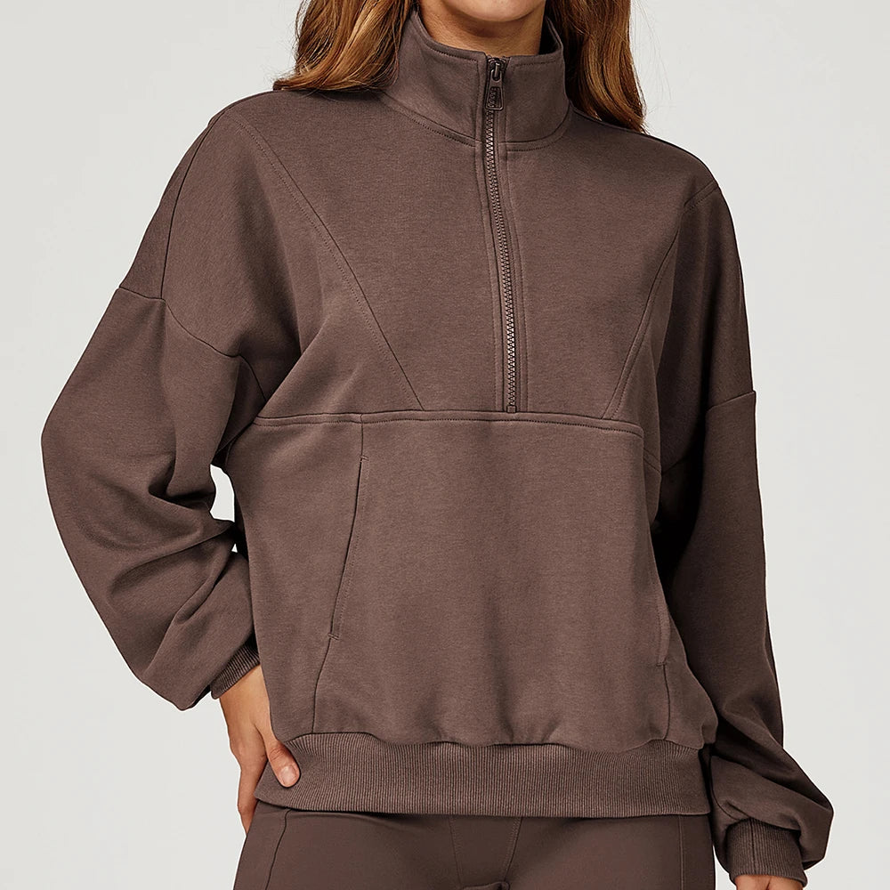 Women’s Half-Zip Long Sleeve Athletic Top - Heston Manor