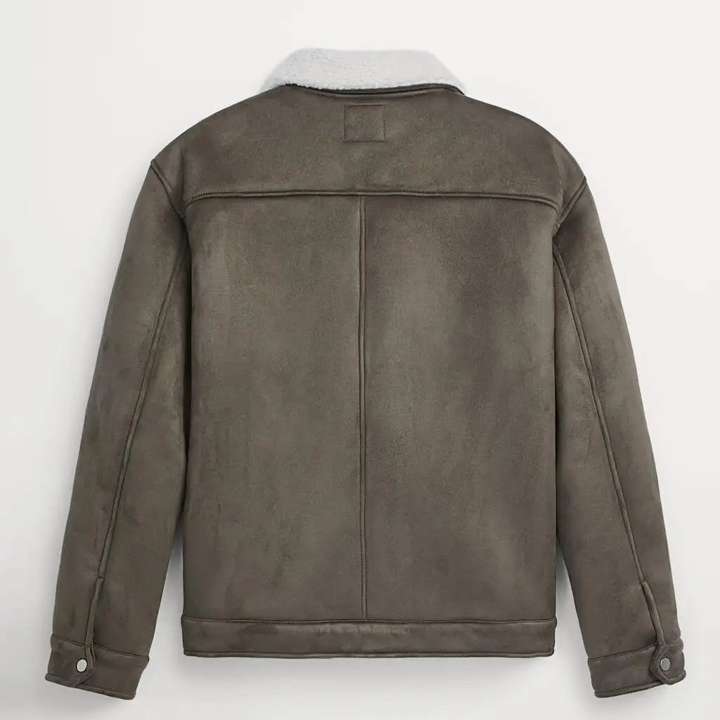Shearling Collar Aviator Jacket - Heston Manor