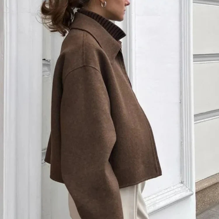 Women’s Minimalist Zip-Up Coat - Heston Manor