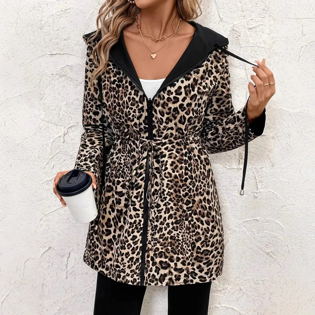 Women’s Reversible Red and Leopard Coat - Heston Manor
