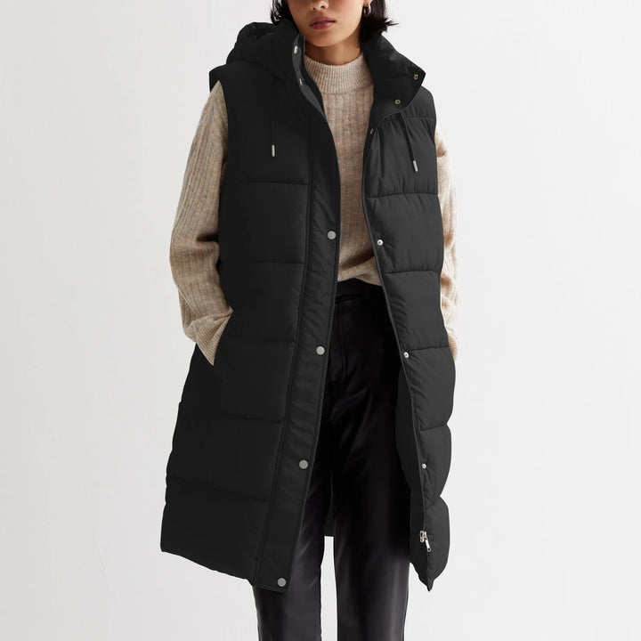 Women’s Long Quilted Hooded Vest - Heston Manor