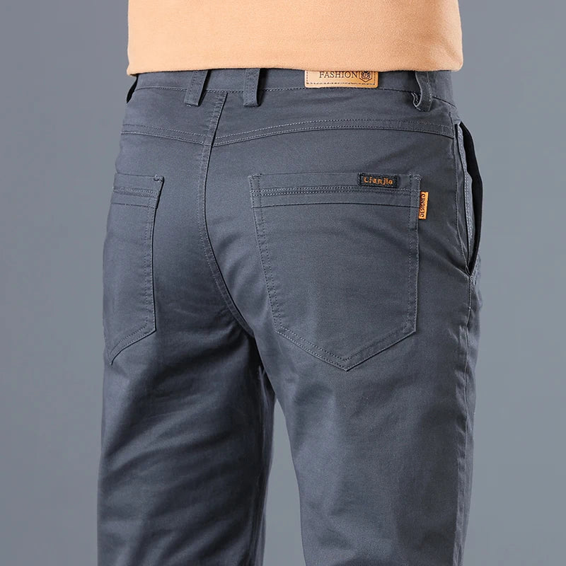 Men’s Slim Fit Cotton Casual Pants - Heston Manor