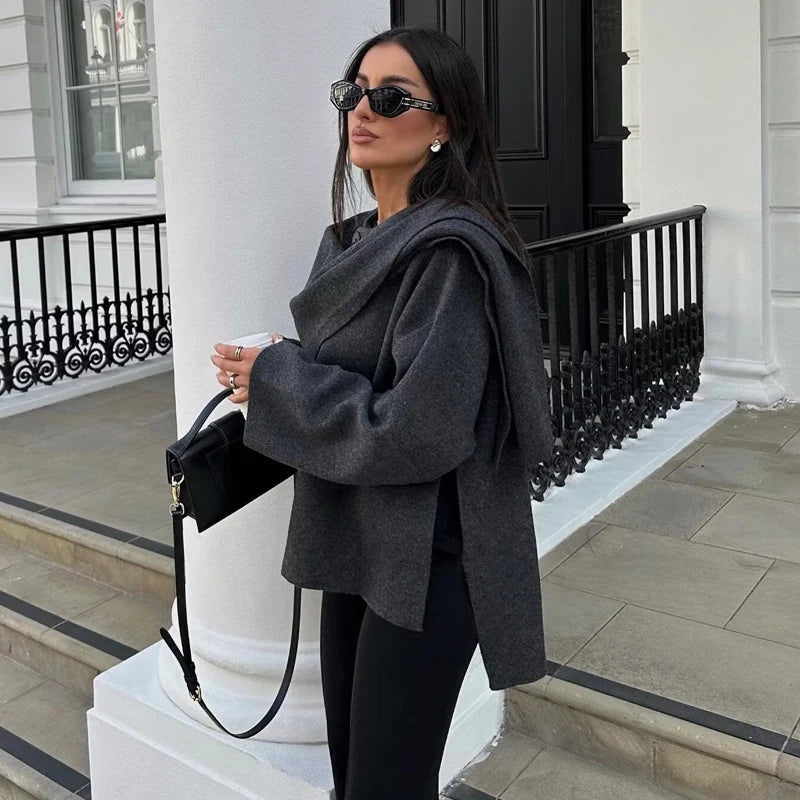 Women’s Draped Shawl-Collar Jacket - Heston Manor