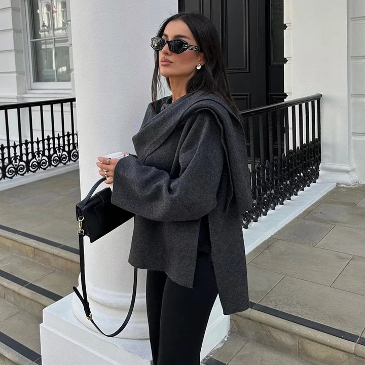 Women’s Draped Shawl-Collar Jacket - Heston Manor