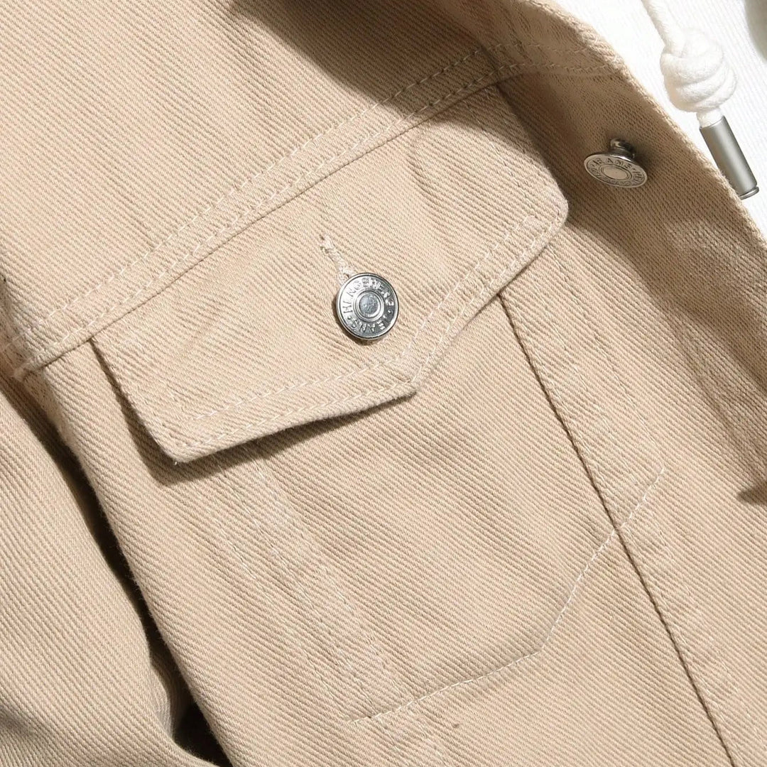 Men's Denim Trucker Jacket Button-Front Style - Heston Manor