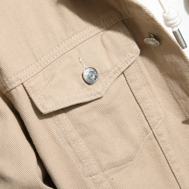 Men's Denim Trucker Jacket Button-Front Style - Heston Manor